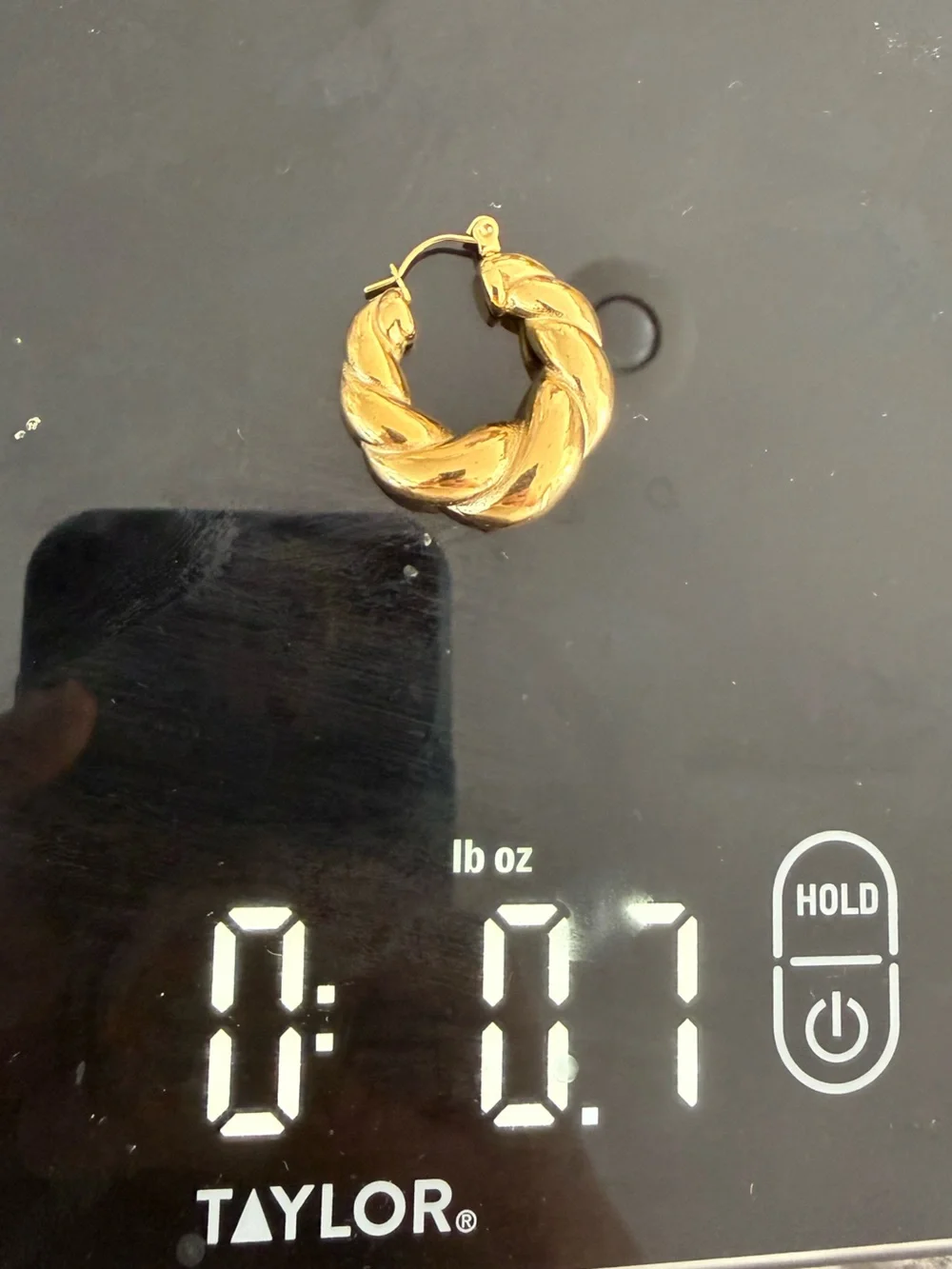 NWT Gold Plated Stainless Steel Chunky Twisted Rope Hoop Earrings